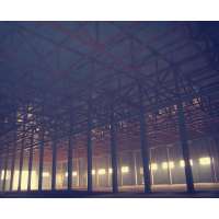 prefab large span light steel structure building for exhibition hall